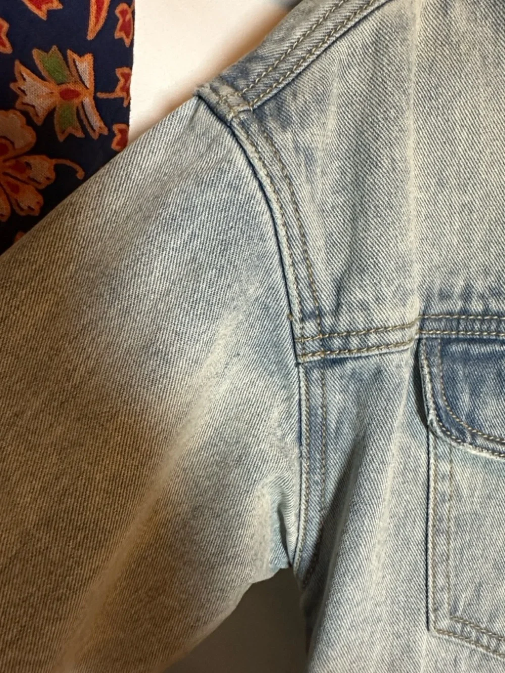 Free People Light Wash Blue Denim Jacket - Picture 5 of 7